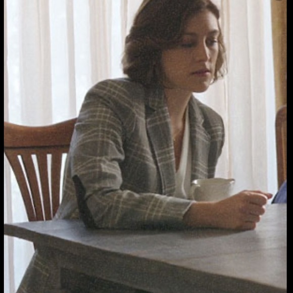 Tommy Hilfiger Women’s Plaid Blazer Suit Separate Two-Button Black Ivory Size 6 - Picture 2 of 13